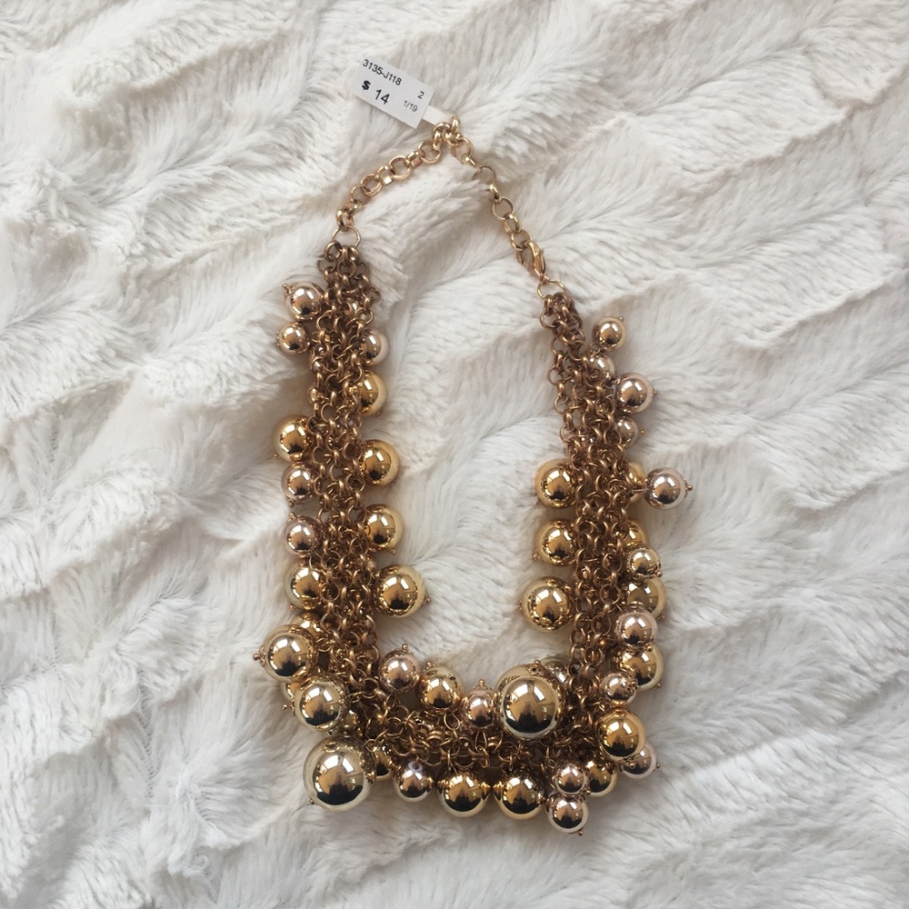 NEW gold bubble statement necklace